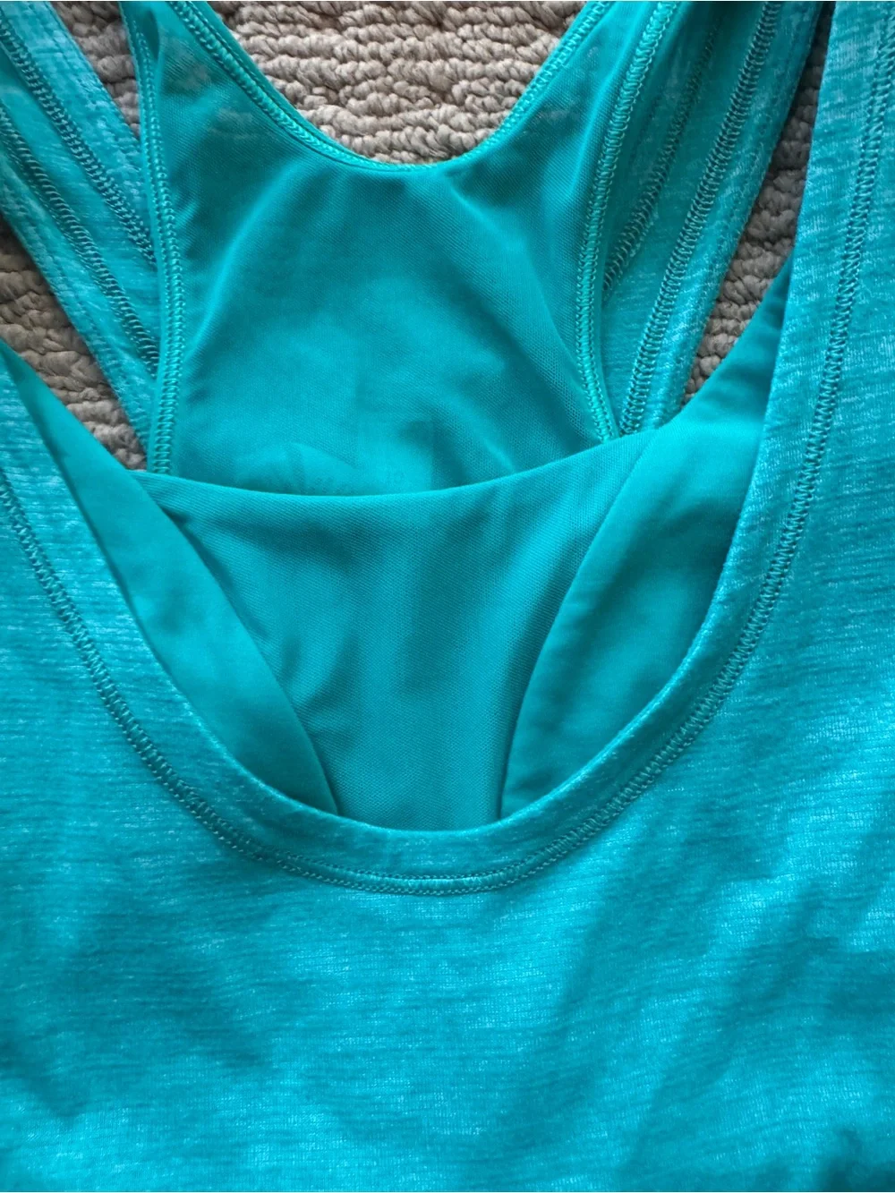 Lululemon Glide and Stride Tank Size 10 Heathered Black 2 in 1